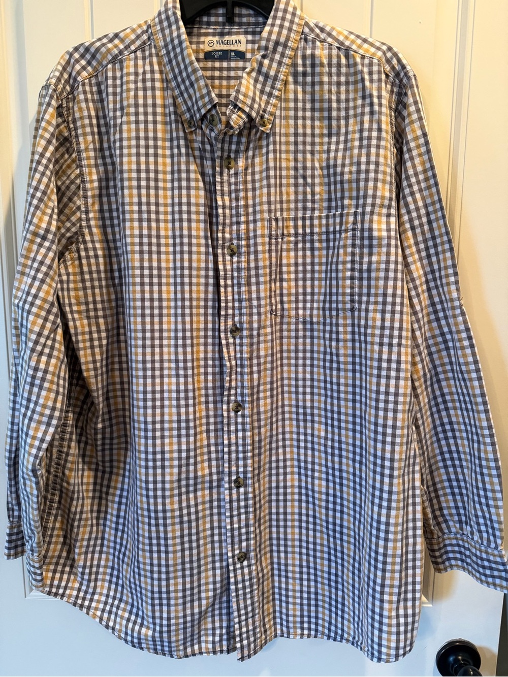 Magellan Outdoors Plaid Long-Sleeve Button-Down Shirt XL